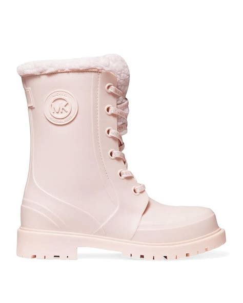 michael kors rain boots pink|Michael Kors wedge rain boots.